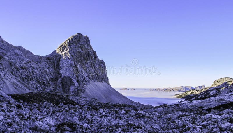 Mountain peak Velika Zelnarica, Triglav National Park, Slovenia